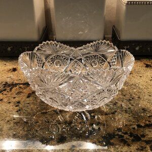 Large Cut Glass Crystal Bowl